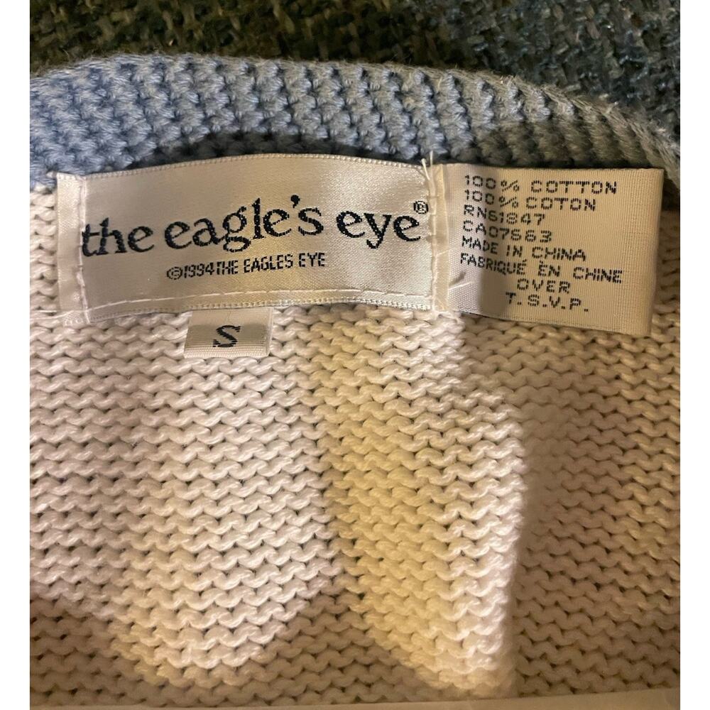 The Eagle’s Eye Spring Flower Sweater Short Sleeved Small 100% Cotton Button Up - Picture 6 of 9